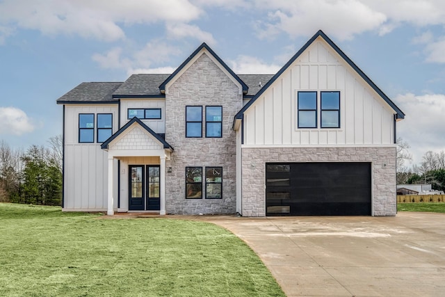 3619 Pennington Rd, Greer, SC 29651 - view of front facade featuring french doors, board and batten siding, and stone siding
