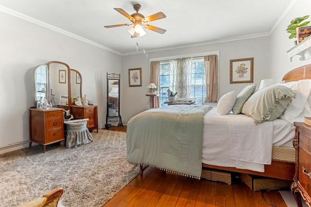 601 Front St, Chesnee, SC 29523 - bedroom featuring hardwood / wood-style floors, ornamental molding, ceiling fan, and access to outside