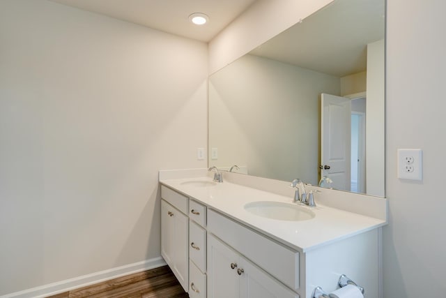 210 Wakelon Dr, Greer, SC 29651 - full bathroom featuring double vanity and wood finished floors