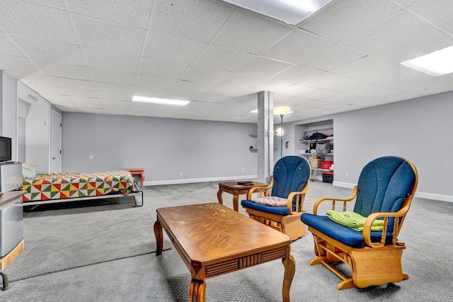 590 Hickory Nut Rd, Inman, SC 29349 - living room featuring carpet floors and a paneled ceiling