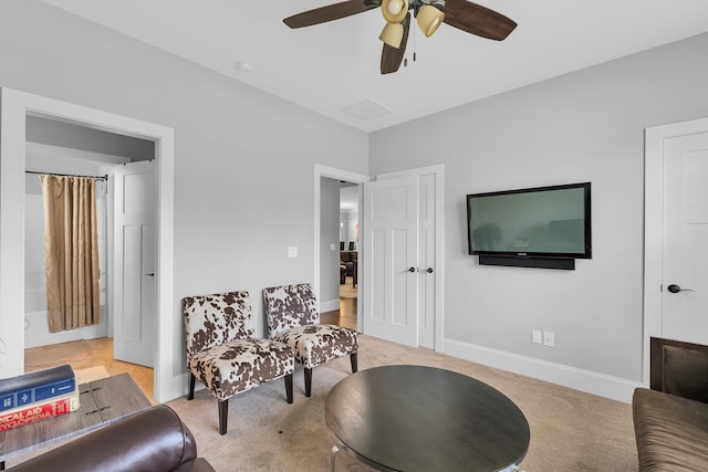 498 Double Bridge Rd, Boiling Springs, SC 29316 - living area with a ceiling fan and baseboards