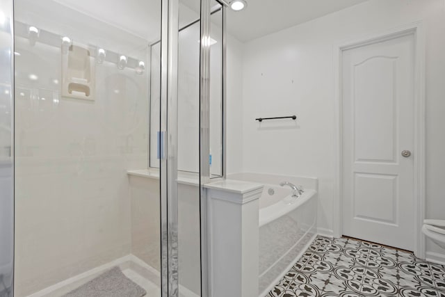 413 Pierview Way, Boiling Springs, SC 29316 - full bathroom featuring a stall shower, a bath, and tile patterned floors