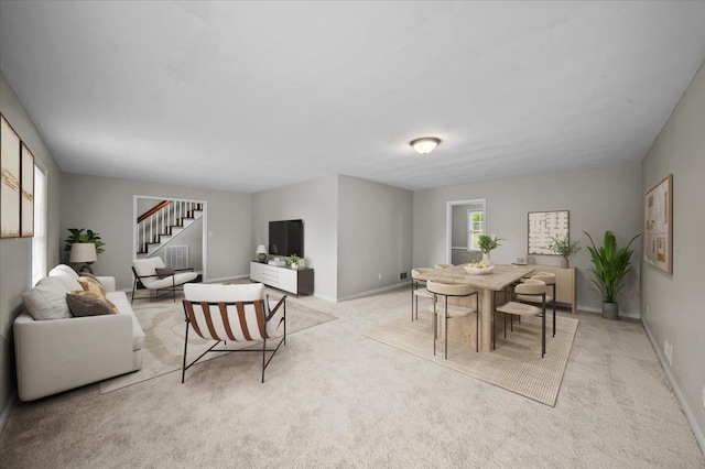 251 Winfield Dr, Spartanburg, SC 29307 - dining space with stairs and light colored carpet