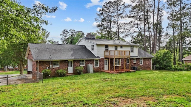 251 Winfield Dr, Spartanburg, SC 29307 - back of property with brick siding, a deck, and roof with shingles