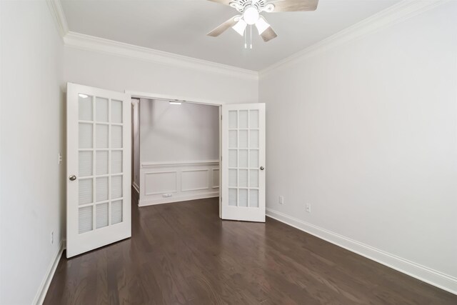 881 Deepwood Ct, Boiling Springs, SC 29316 - unfurnished bedroom featuring crown molding, wood finished floors, and a ceiling fan