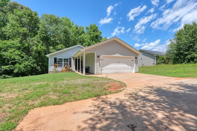 703 Patriot Ln, Greer, SC 29651 - single story home featuring a front lawn, concrete driveway, an attached garage, and a porch