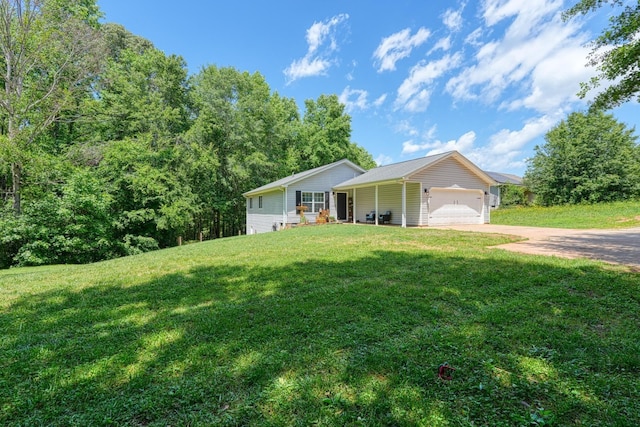 703 Patriot Ln, Greer, SC 29651 - ranch-style house featuring driveway, a front lawn, and a garage