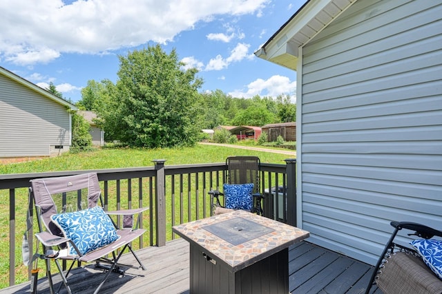 703 Patriot Ln, Greer, SC 29651 - deck featuring a lawn