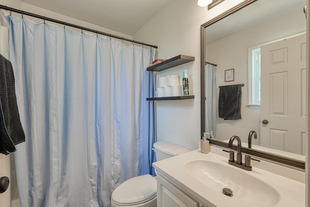 703 Patriot Ln, Greer, SC 29651 - bathroom with vanity and a shower with shower curtain
