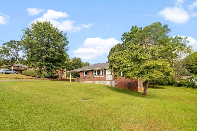 114 W Carolina St, Duncan, SC 29344 - view of green lawn featuring a wooden deck