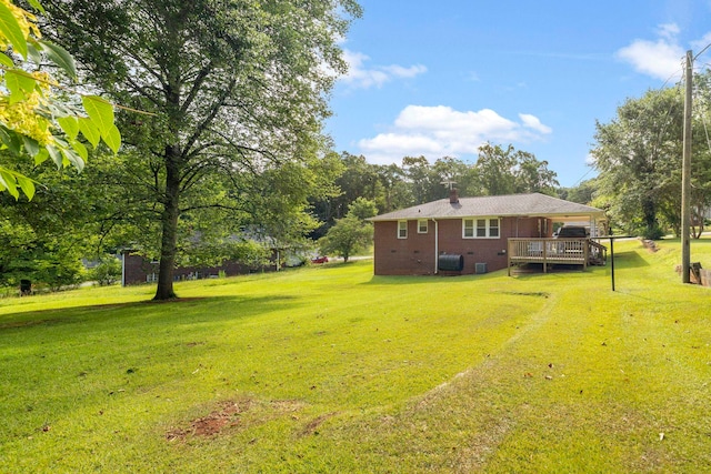114 W Carolina St, Duncan, SC 29344 - view of grassy yard with a wooden deck