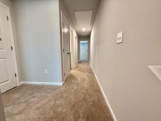 1236 Forestbrook Ln, Spartanburg, SC 29303 - hallway with attic access and light colored carpet