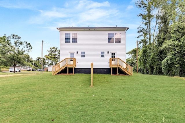 938 Logan St, Spartanburg, SC 29306 - rear view of house with a yard and stairs