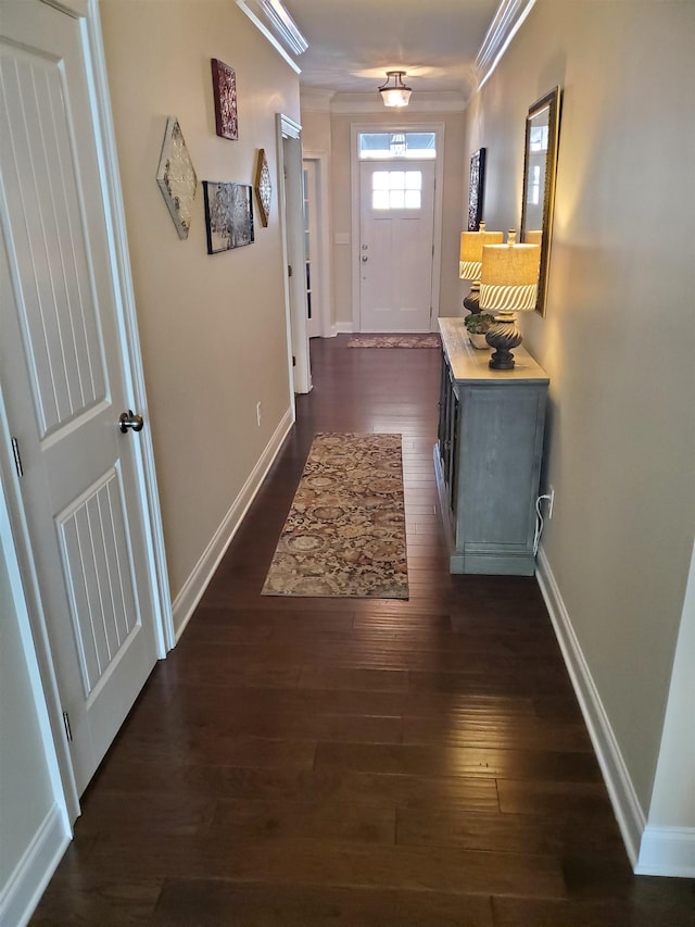 178 Ravines Ln, Spartanburg, SC 29301 - doorway featuring crown molding and dark wood-style floors