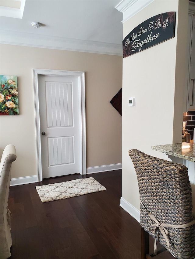 178 Ravines Ln, Spartanburg, SC 29301 - entrance foyer featuring dark wood-style floors and crown molding