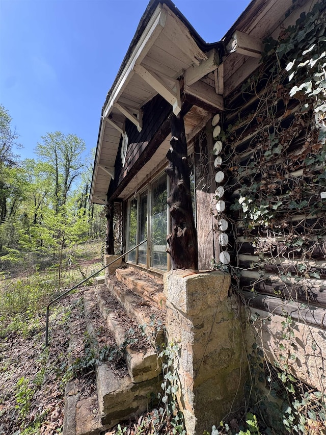 8875 N Tigerville Rd, Travelers Rest, SC 29690 - view of side of home with log exterior