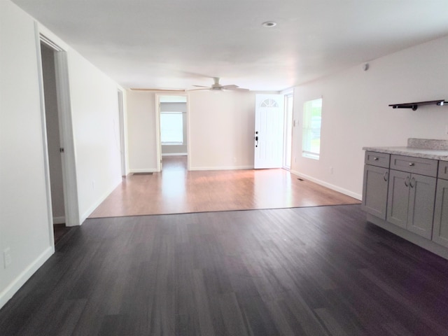 117 Sycamore St, Pacolet, SC 29372 - unfurnished living room featuring wood finished floors and ceiling fan