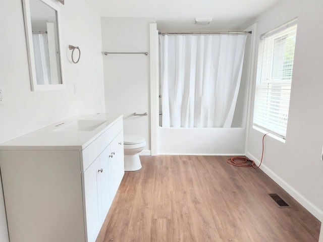 117 Sycamore St, Pacolet, SC 29372 - bathroom featuring vanity, wood finished floors, and shower / tub combo with curtain
