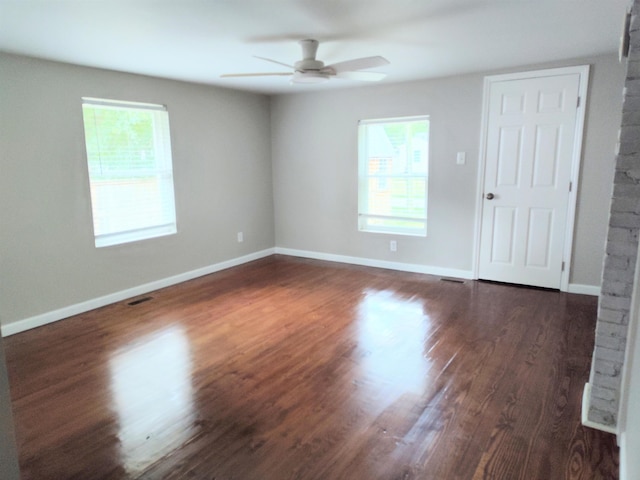 117 Sycamore St, Pacolet, SC 29372 - spare room with plenty of natural light, dark wood-style floors, and ceiling fan
