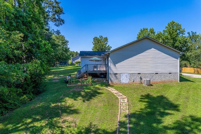 521 Signal Hill Ln, Inman, SC 29349 - view of side of property with crawl space, a deck, and a yard