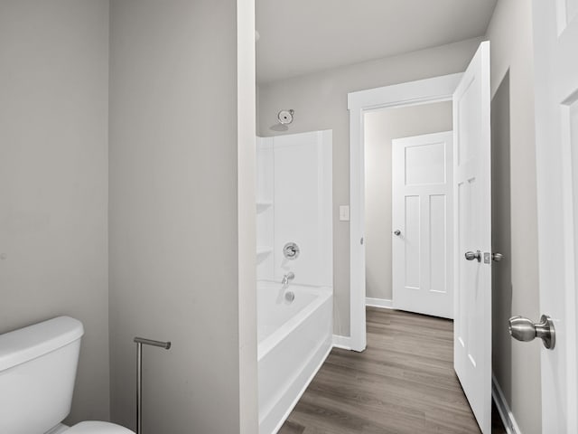 1116 Denington Dr, Spartanburg, SC 29307 - bathroom with wood finished floors and shower / bathtub combination