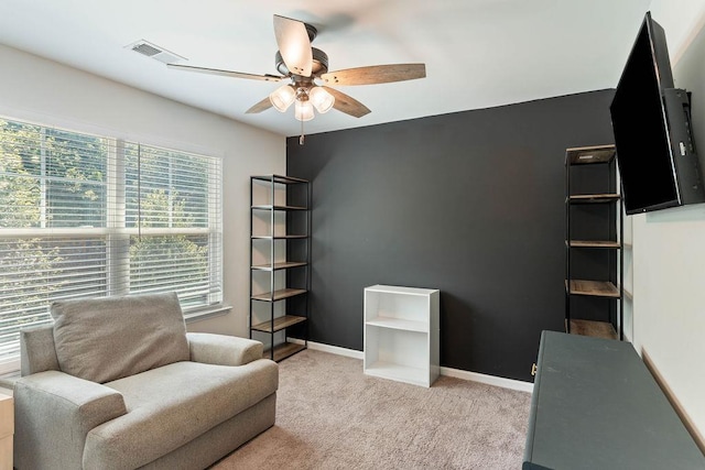 222 Eventine Way, Boiling Springs, SC 29316 - sitting room featuring ceiling fan and carpet