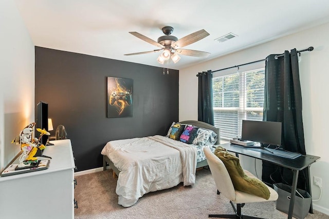 222 Eventine Way, Boiling Springs, SC 29316 - bedroom with carpet floors, an office area, and ceiling fan