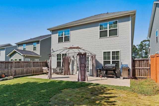 222 Eventine Way, Boiling Springs, SC 29316 - rear view of house with a patio, a fenced backyard, and a gazebo