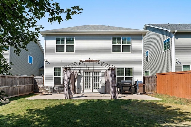 222 Eventine Way, Boiling Springs, SC 29316 - back of property featuring a patio area, a fenced backyard, a gazebo, and french doors