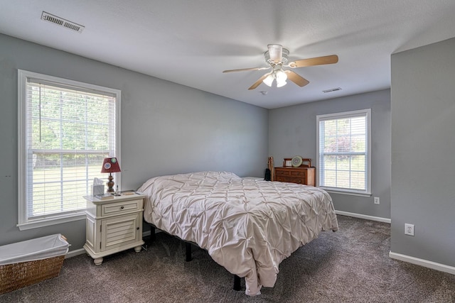 286 Heatherbrook Dr, Lyman, SC 29365 - bedroom featuring dark carpet and a ceiling fan