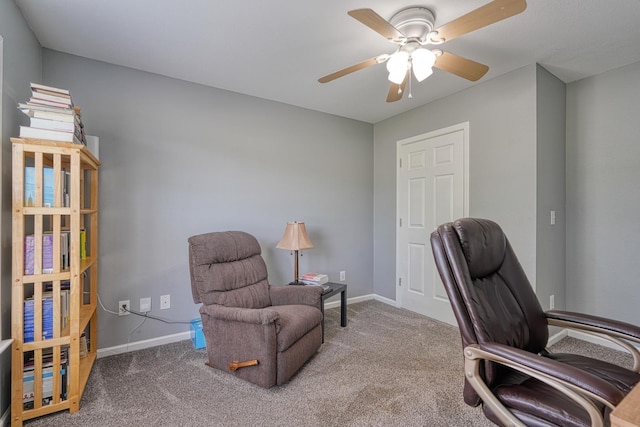 286 Heatherbrook Dr, Lyman, SC 29365 - carpeted office space featuring a ceiling fan and baseboards