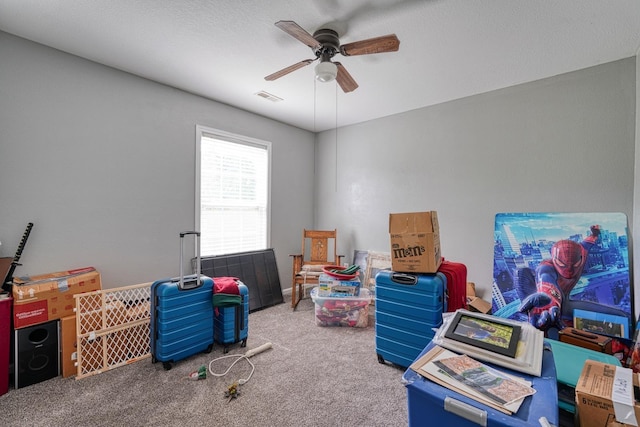 286 Heatherbrook Dr, Lyman, SC 29365 - rec room with a ceiling fan and carpet flooring