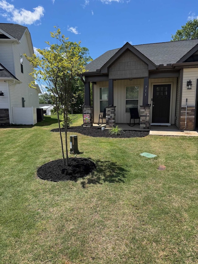 711 Burbrook Ln, Boiling Springs, SC 29316 - view of green lawn with covered porch