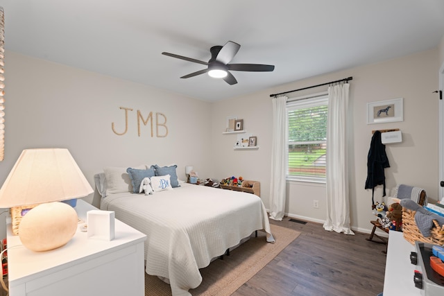 15864 Asheville Hwy, Campobello, SC 29322 - bedroom featuring dark wood finished floors and ceiling fan