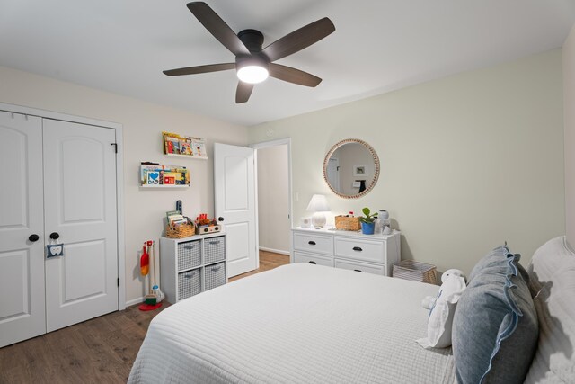 15864 Asheville Hwy, Campobello, SC 29322 - bedroom with wood finished floors, a ceiling fan, and a closet