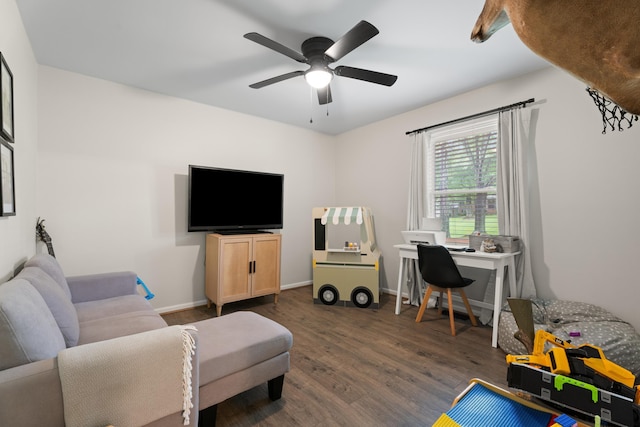 15864 Asheville Hwy, Campobello, SC 29322 - office space with dark wood-style floors and ceiling fan
