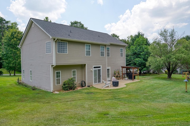 316 Crestview Ln, Spartanburg, SC 29301 - rear view of house with a patio, a yard, and a fire pit