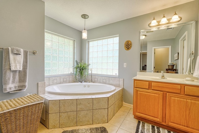316 Crestview Ln, Spartanburg, SC 29301 - full bath with a garden tub, vanity, and tile patterned flooring