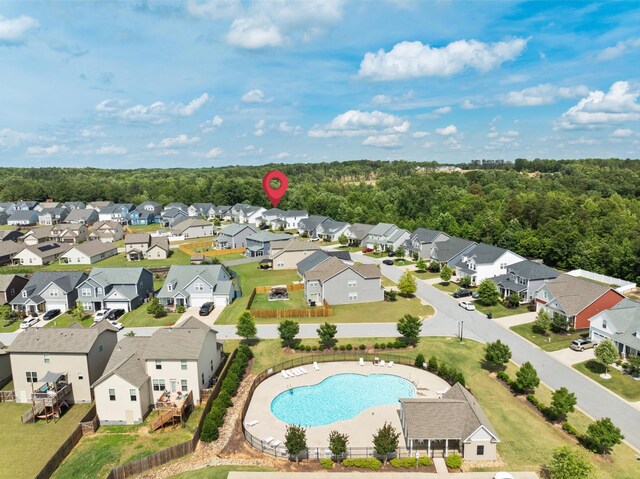 738 Judah Dr, Moore, SC 29369 - aerial perspective of suburban area featuring a pool