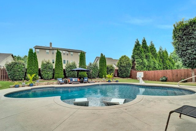332 Heritage Point Dr, Simpsonville, SC 29681 - view of pool with a fenced backyard, a patio, and an outdoor living space