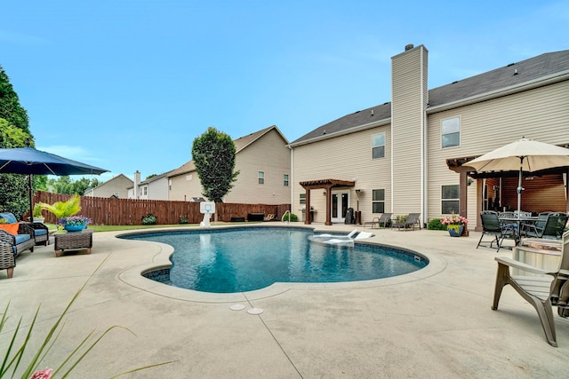 332 Heritage Point Dr, Simpsonville, SC 29681 - view of swimming pool featuring a patio area, french doors, and a pergola