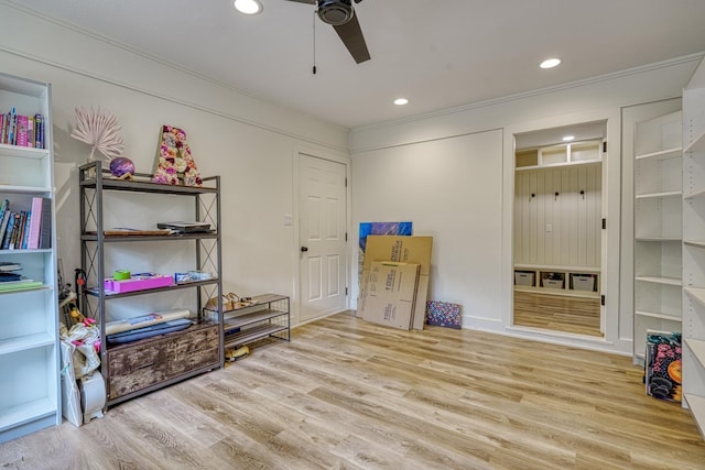 236 Heathwood Dr, Spartanburg, SC 29307 - interior space with wood finished floors, recessed lighting, and a ceiling fan