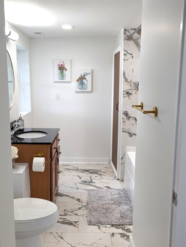 2115 Oakhurst Cir, Spartanburg, SC 29302 - full bath featuring vanity and marble finish flooring