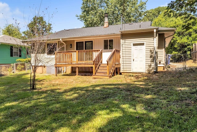 339 Crestview Dr, Spartanburg, SC 29306 - back of house featuring a gate, a deck, and roof with shingles