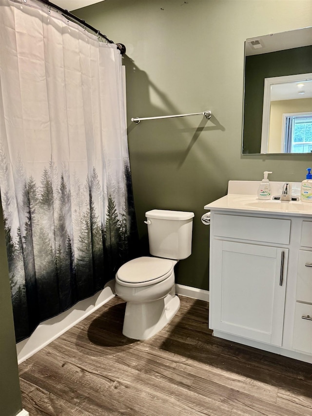 171 Ralston Rd, Greer, SC 29351 - full bathroom featuring vanity, wood finished floors, and a shower with shower curtain