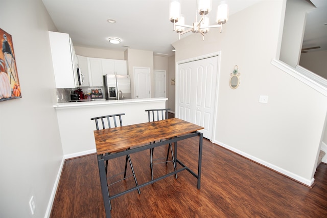 363 Robin Helton Dr, Boiling Springs, SC 29316 - dining area featuring dark wood-style flooring and a chandelier