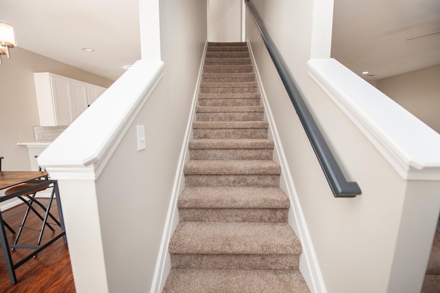 363 Robin Helton Dr, Boiling Springs, SC 29316 - stairs featuring wood finished floors and recessed lighting