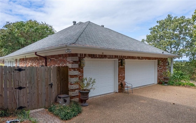 view of garage