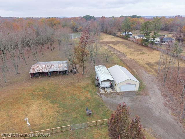 drone / aerial view with a rural view