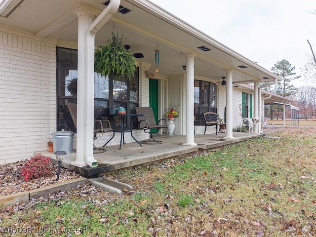 view of patio with covered porch